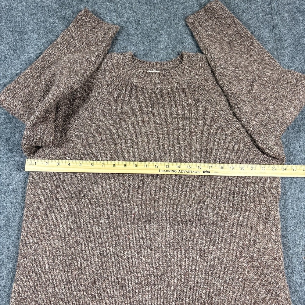 Blarney Woollen Mills Fisherman Donegal Fleck Wool Silk Crewneck Sweater M Brown - Picture 6 of 9